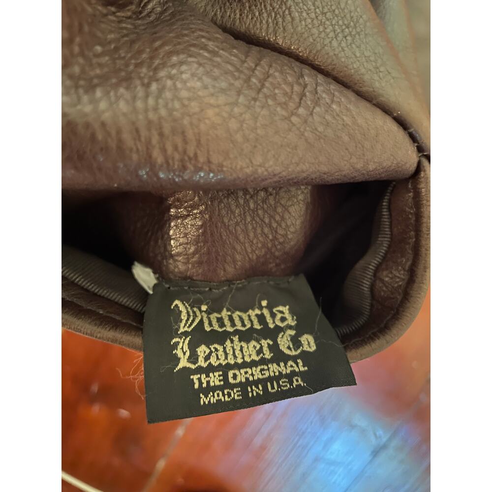 Victoria Leather Co. Vintage Genuine Leather Shoulder Bag Satchel Brown USA Made - Picture 7 of 7